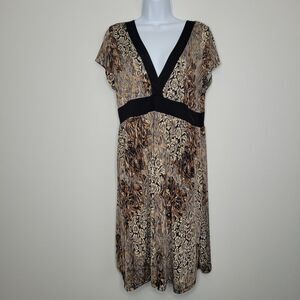 vintage y2k grunge animal print stretch babydoll club plus size dress size 2x